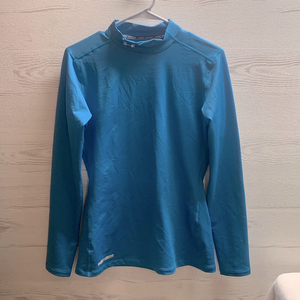 Under Armour long sleeve teal green pull over size L